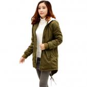 neue Frau Wintermantel lange Ärmel reißverschluss Dicken Vlies Kapuzen Jacke plus Size Parka Mantel cl009