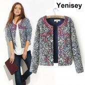 neue Blau und Weiss um den Hals Jacke embroidary Jacke Damen Jacke