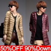 snowka warme Winterjacke Damen Mode Marken Design 90% Weisse Ente auf Parka ultra Light DaunenJacke lange elegant