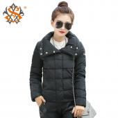 Herbst Winter Damen grundlegende Jacke Mantel weibliche slim aus Baumwolle lässig Schwarzen Jacken Mäntel Kragen Mark