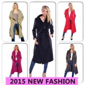 heißes Verkauf neue Frühjahr casual Mode Damen Wolle sich Trenchcoat lange OberBekleidung frei Kleid