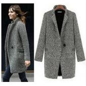 kostenLoser Versand elegante Damen Winter woll Mäntel plus Size Grauen warm Baumwolle graben laides sAmt Dicken Jacke