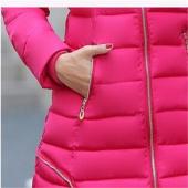 heißer Mode Damen Kleider Wintermantel waschbär Pelzkragen warme Mäntel Frau lange OberBekleidung Dicken Parkas daunenj