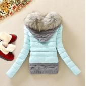 für neuankömmlinge WinterJacke Damen Mode slim Grosse Pelzkragen warme Outdoor lässig runter Mantel Versandkosten h229