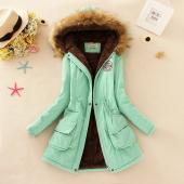 Winter Jacke Damen neue Winter Damen Parka lässig Outwear Militärische Kapuzenmantel Pelzmäntel Manteau Femme Frau