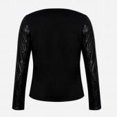 Damen pu Leder casual chic Stilvolles Top lange Ärmel Outwear Parka Jacke lxz02 Mantel reißverschluss Patchwork