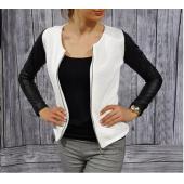 Damen pu Leder casual chic Stilvolles Top lange Ärmel Outwear Parka Jacke lxz02 Mantel reißverschluss Patchwork