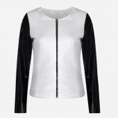 Damen pu Leder casual chic Stilvolles Top lange Ärmel Outwear Parka Jacke lxz02 Mantel reißverschluss Patchwork