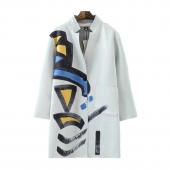 Top 2017 Baumwolle Hals Mantel weibliche Mantel gekritzel Print Parka Outwear edel elegant Verpackt Jacken Damen