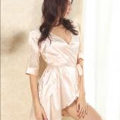 Nachtwäsche Damen luxus Spitzen einen Tiefen v Winter Seide Satin Nachtwäsche Roben Faux Pyjama Nachthemden