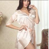 Nachtwäsche Damen luxus Spitzen einen Tiefen v Winter Seide Satin Nachtwäsche Roben Faux Pyjama Nachthemden