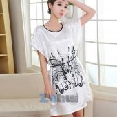 neue Damen Faux Seide Schmetterling Muster Nachtwäsche Kleid Kleid Gewand Nachtwäsche