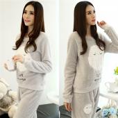 Winter neue Verdickte süß geschlafen Eule korallen Vlies Pyjama inneneinrichtungsgegenstände Anzug sAmt nach Hause trage