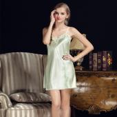 Damen sexy Nachthemden Spitzen plus Size Schlafen Kleid Nachtwäsche Seide Damen nach Hause Kleid im Stil