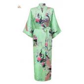 neue lange Robe Satin Rayon Bademantel Nachthemd für Damen Kimono Nachtwäsche Blume plus s Grösse xxxl s02d