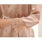 Liebhaber Nachtwäsche Seidenpyjama Setzen Frühling im Herbst lange Hose FreiZeit Lounge Damen Männer champagner Pyjama