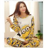 neue Mode Frühling im Herbst Schlafanzug hatte Nachts lange Ärmel comic Liebhaber Homewear Paare Matching Erwachsene