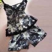 sexy Damen Schlafen trage Pyjama Schlafen tief geSetzt v Hals Spaghetti sexy Shorts Pyjama zu Hause Kleidung tragen