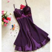 Damen sexy Spitzen Nachthemden unechter Seide Spaghetti Riemen Pijamas mujer Sommer Nachtwäsche Sleepshirt