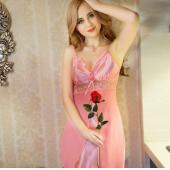Damen sexy Spitzen Nachthemden unechter Seide Spaghetti Riemen Pijamas mujer Sommer Nachtwäsche Sleepshirt