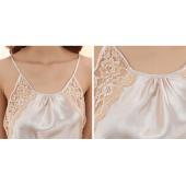 Damen sexy Spitzen Seide Hosenträger Seide Sommer Herbst Prinzessin Nachthemd casual Nachtwäsche Verband Kleid