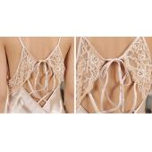 Damen sexy Spitzen Seide Hosenträger Seide Sommer Herbst Prinzessin Nachthemd casual Nachtwäsche Verband Kleid