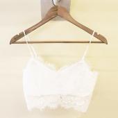 Damen Spitzen Dralette BH reißverschluss wieder Blumen bralet Bustier ernte cami Tank Top