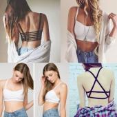 1 x Damen sexy Büstenhalter Gepolstert Pflanzliche Tops Sport Weste schnitt Hemd Sommer Strand Tank Tops 2 Farben