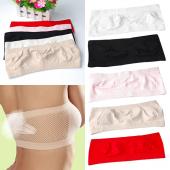 Damen weichen Nahtlose Schulterfreies Top Weste atmungsaktiven Sport BHs Bandeau Brust 6rr8