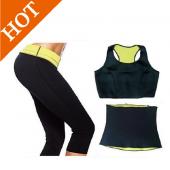 3 PC Hosen und Weste und Taille super stretch Set latzHosen für schlankheits Hose wird heiß shaper Taille traning