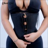 Taille Ausbildung Korsetts neue 100% latex Taille cincher reißverschluss Korsett mit Haken gaine shapewear Schwarz