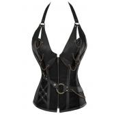 heißes Verkauf Frau Stahl knochen Steampunk Leder Korsett mit tanga lc5401 Vintage Leder Lace up Korsett für hüfte