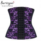 burvogue Body shaper Frau sexy Taille Ausbildung underbust Korsetts Bustiers Schwarzen Satin Korsett cinc