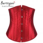 burvogue Body shaper Frau sexy Taille Ausbildung underbust Korsetts Bustiers Schwarzen Satin Korsett cinc