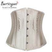 burvogue Body shaper Frau sexy Taille Ausbildung underbust Korsetts Bustiers Schwarzen Satin Korsett cinc