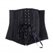 goth Satin Schwarzen korsagen sexy dessous Damen Stahl Taille Ausbildung underbust Bustiers plus Size corselets Top