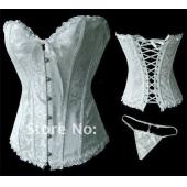 sexy dessous aus Schwarzem Satin Besticktes Korsett Bustiers Korsetts und String plus Size s m l xl xxl 3xl 4xl