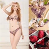 Damen Büstenhaltersatz heiß Verkaufen Hochwertige sexy push up BH Satin luxus Spitzen Blume reizvolle unterwäsc