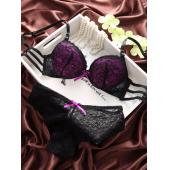 Mode neuzugang weibliche Schwarze Spitzen Top Cup sexy BH Set rutschhemmend Unterwäsche push up lingeries