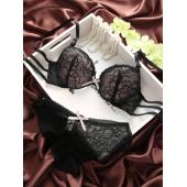 Mode neuzugang weibliche Schwarze Spitzen Top Cup sexy BH Set rutschhemmend Unterwäsche push up lingeries