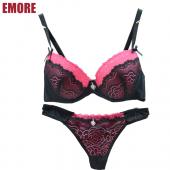 emore sexy BH Set Drücken die abc Cup gegen BH und tanga Spitzen Stickereien Französische romantische Damen