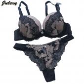 Julexy abc 70 95 Leder Gepolsterte  push up BH sieht BRand intime Spitzen Damen BH kurze Setzt Stickereien sexy