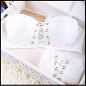 Japanische super sexy push up BH intimitäten mit Weissen und Schwarzen Prinzessin Riemen gürtel Spitzen Damen BH Set