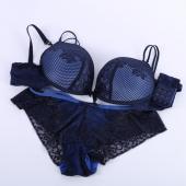 sexy Damen Spitzen Baumwolle Büsten Haltersatz gemütliche Unterwäsche push up BH und slip