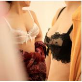 heiße Versandkosten Mode Transparente sexy Büstenhaltersatz plus Size Damen Gaze ultra thin navy Blau Schwarz under