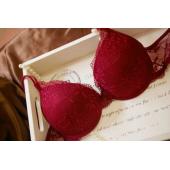 heißes Verkauf der push up BH Transparenten Spitzen BH schlüpfer sind dünn Cup einen Tiefen v Damen