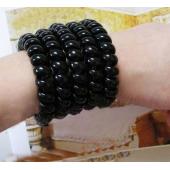 5 PCs neue Damen Lady Mädchen Schwarze elastischen Mädchen Telefon Stil Haargummi Haar Verbindungen Seil