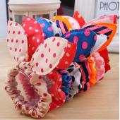 Damen Kopfbedeckung baby elastischen Haargummis Bunny Stirnband Kaninchen Ohr PferdeSchwanzHalter Haar Accessoires
