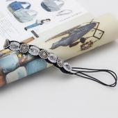 Mode retro Stil Damen Haargummi Crystal Strass Grauen Perlen des Hair Metal