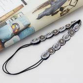 Mode retro Stil Damen Haargummi Crystal Strass Grauen Perlen des Hair Metal